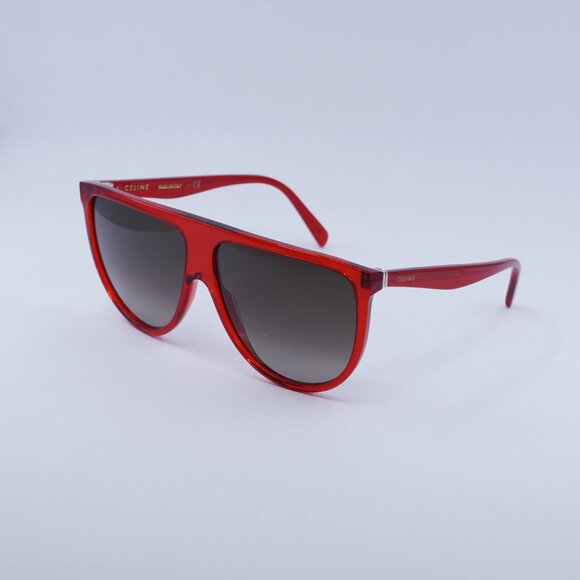 ?️ New Celine CL40006I 66K Sunglasses - Red Frame, Grey Lenses main image 5
